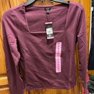 Express Women's Plum Long Sleeve Top